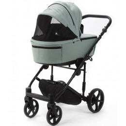 Детская коляска Adamex Zico Deluxe New 2 в 1 ZN-SA20 (СЕРО-ЗЕЛЕНАЯ КОЖА)