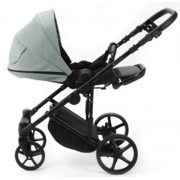 Детская коляска Adamex Zico Deluxe New 2 в 1 ZN-SA20 (СЕРО-ЗЕЛЕНАЯ КОЖА)