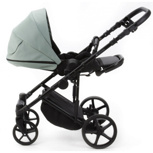 Детская коляска Adamex Zico Deluxe New 2 в 1 ZN-SA20 (СЕРО-ЗЕЛЕНАЯ КОЖА)