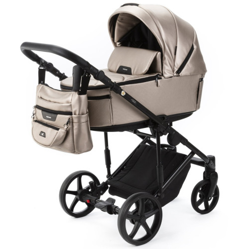 Детская коляска Adamex Zico Deluxe New 3 в 1 ZN-SM6 (БЕЖЕВАЯ ПЕРЛ. КОЖА)