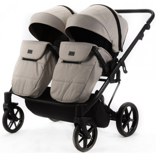 Детская коляска для двойни Adamex Leo Duo 2 в 1 TK20 (СВЕТЛО-БЕЖЕВЫЙ)