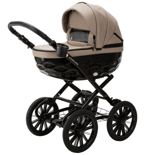 Детская коляска Adamex Chantal Retro Deluxe 2 в 1 C-SA09 (Т.БЕЖЕВАЯ КОЖА)