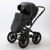 Детская коляска Adamex Chantal Retro Deluxe 3 в 1 C114 (ЧЕРНАЯ 100% КОЖА)