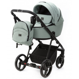Детская коляска Adamex Blanc 3 в 1 BL-PS122 LUX (СЕРО-ЗЕЛЕН+СЕРО-ЗЕЛЕН. КОЖА)