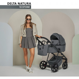 Детская коляска Adamex Delta Natura 3 в 1 DN-10-STONE (Т.СЕРЫЙ)