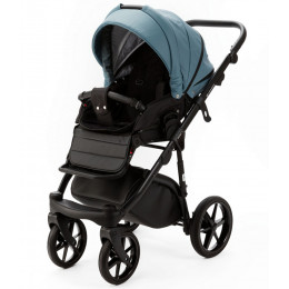 Детская коляска Adamex Nola Deluxe 2 в 1 N-SA63 (СЕРЫЙ С ГОЛУБЫМ КОЖА)