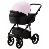 Детская коляска Adamex Nola Deluxe 3 в 1 N-SD101 (РОЗОВ.ЗЕФИР КОЖА + ЧЕРН. КОЖА)
