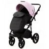 Детская коляска Adamex Nola Deluxe 3 в 1 N-SD101 (РОЗОВ.ЗЕФИР КОЖА + ЧЕРН. КОЖА)