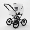 Детская коляска Adamex Porto Retro Deluxe 2 в 1 PO-SA01 (Белая.кожа)