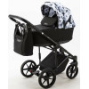 Детская коляска Adamex Zico Flowers 2 в 1 Z-FL11 ЧЁРН-БЕЛ ЦВЕТЫ+ ЧЁРН.ТК