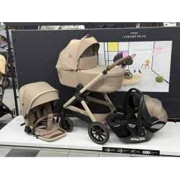 Коляска Agex Prima Pro 3 в 1 с автокреслом Luxmom 777 Beige (Бежевый)