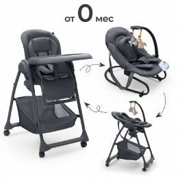 Стульчик для кормления Agex Seat’n Sleep 3 в 1, Dark Grey (Темно-серый)