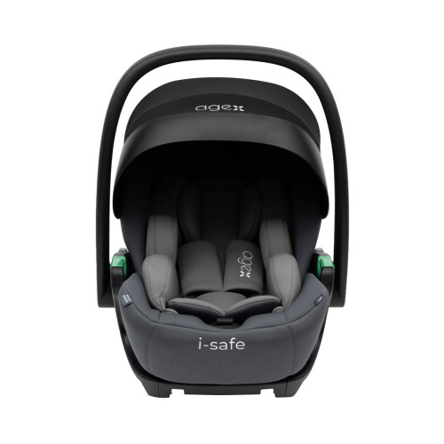 Коляска 3 в 1 Agex Prima Pro 2025, Midnight Grey (Темно-серый) + Автокресло Agex i-Safe (0-13 кг), Grey (Серый)