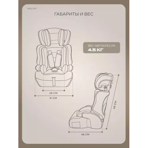 Автокресло Rant Basic Mile UP (76-150см) Mocca