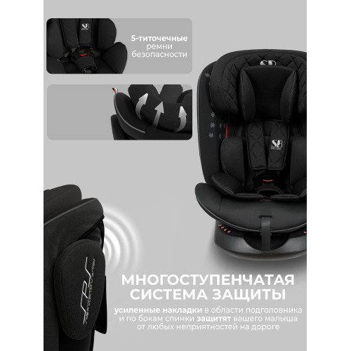 Автокресло группа 0123 (0-36) Sweet Baby Crosstour HB636 360 SPS Isofix Black