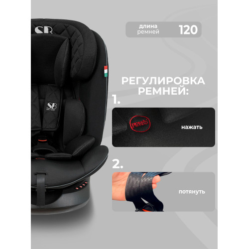 Автокресло группа 0123 (0-36) Sweet Baby Crosstour HB636 360 SPS Isofix Black