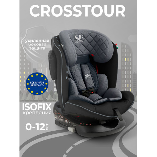 Автокресло группа 0123 (0-36) Sweet Baby Crosstour HB636 360 SPS Isofix Grey/Black
