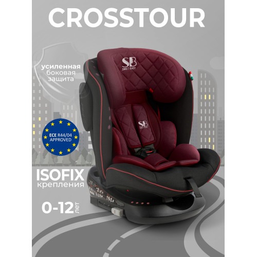 Автокресло группа 0123 (0-36) Sweet Baby Crosstour HB636 360 SPS Isofix Wine / Black