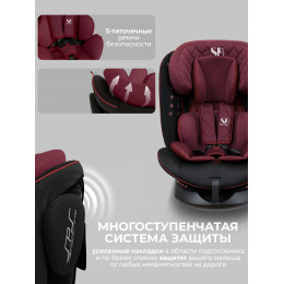 Автокресло группа 0123 (0-36) Sweet Baby Crosstour HB636 360 SPS Isofix Wine / Black