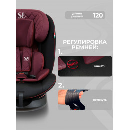Автокресло группа 0123 (0-36) Sweet Baby Crosstour HB636 360 SPS Isofix Wine / Black