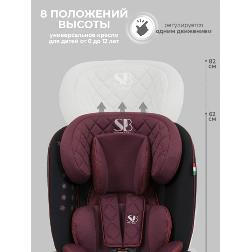 Автокресло группа 0123 (0-36) Sweet Baby Crosstour HB636 360 SPS Isofix Wine / Black
