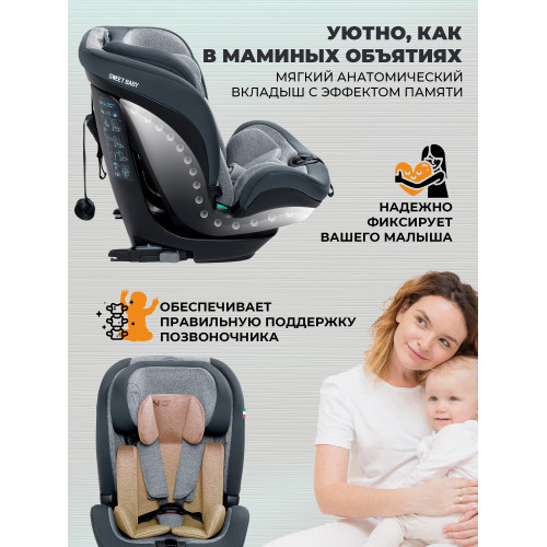 Автокресло Sweet Baby Gravity BH7613519 (О9) Grey