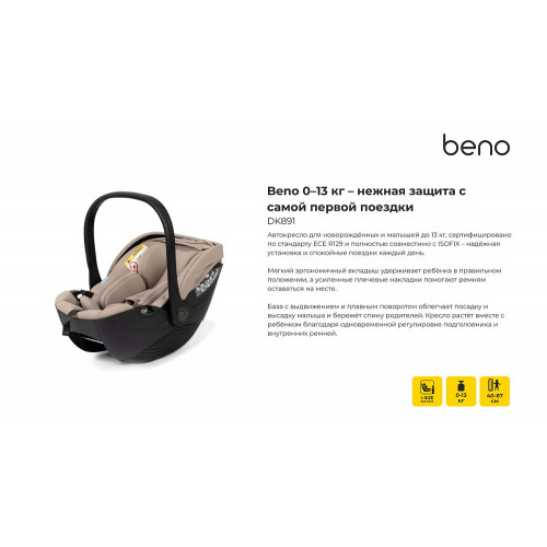 Автокресло Tutis Beno i-size без адаптеров PP208 PP208/006 Black