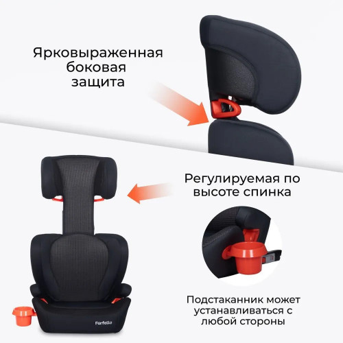 Автокресло Farfello YKO-969 ISOFIX 15-36 кг Grey/серое