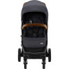 Коляска прогулочная Britax Roemer B-Agile R, Black Shadow / Brown (Черный / Коричневый бампер)