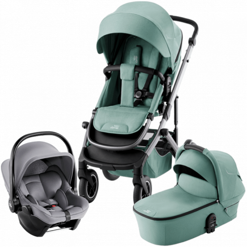 Коляска 3 в 1 Britax Roemer Smile 5Z, Jade Green (Зеленый) + Автокресло Baby-Safe Core, Frost Grey (Серый)