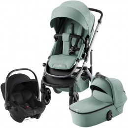 Коляска 3 в 1 Britax Roemer Smile 5Z, Jade Green (Зеленый) + Автокресло Baby-Safe Core, Midnight Grey (темно-серый)