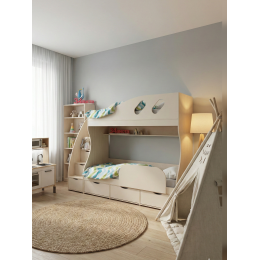 Кровать двухъярусная Детка с модулем (универсальный), 2348х864х1802 мм