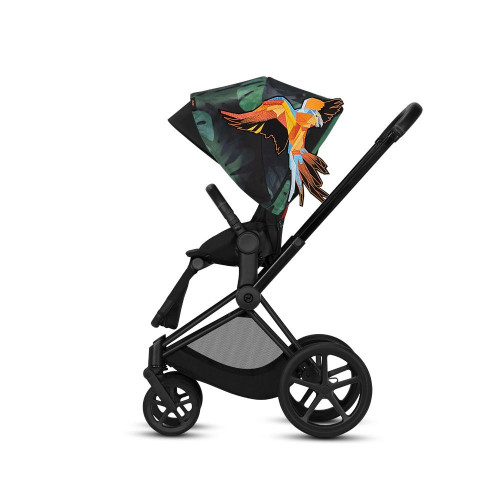 Коляска 2 в 1 Cybex Priam III Birds of Paradise шасси Rose Gold, Birds of Paradise (Темно-зеленый с узором)
