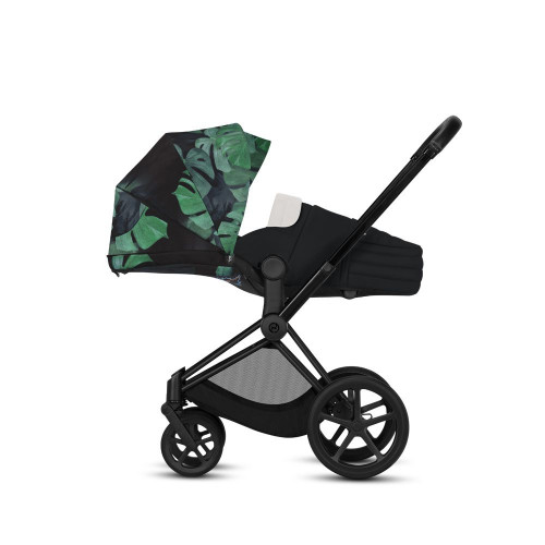 Коляска 2 в 1 Cybex Priam III Birds of Paradise шасси Rose Gold, Birds of Paradise (Темно-зеленый с узором)
