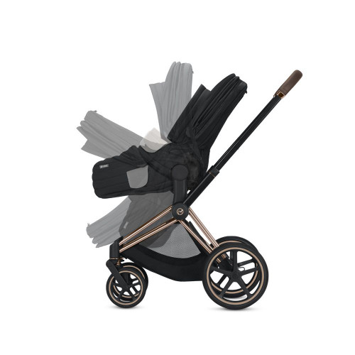 Коляска 2 в 1 Cybex Priam III шасси Chrome Black, Fancy Pink (Розовый)