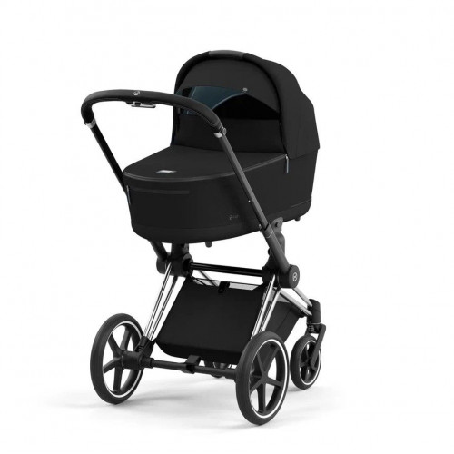 Коляска 2 в 1 Cybex Priam IV шасси Chrome Black, Deep Black (Черный)