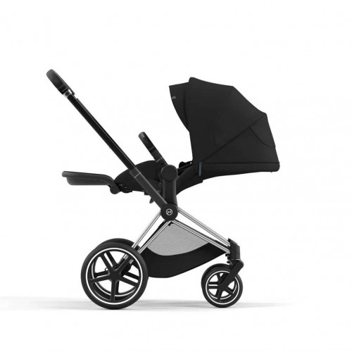 Коляска 2 в 1 Cybex Priam IV шасси Chrome Black, Deep Black (Черный)