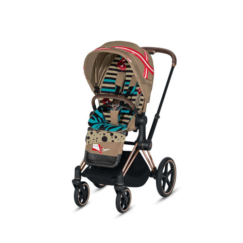 Коляска 2 в 1 Cybex Priam III KK One Love шасси Rose Gold, KK One Love (Коричневый с рисунком)