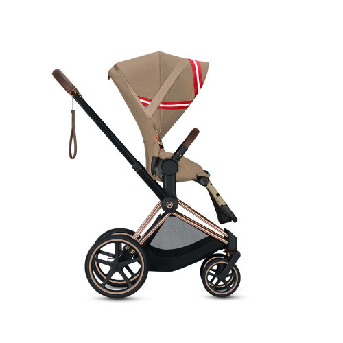 Коляска 2 в 1 Cybex Priam III KK One Love шасси Rose Gold, KK One Love (Коричневый с рисунком)