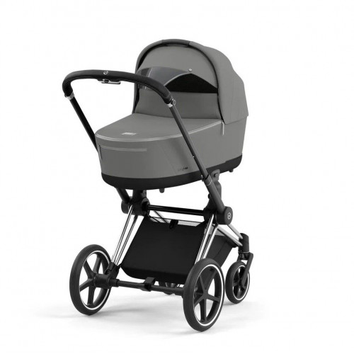 Коляска 3 в 1 Cybex Priam IV шасси Rose Gold + Автокресло Cybex Cloud Z2 i-Size, Soho Grey (Серый)