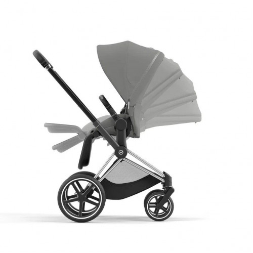 Коляска 3 в 1 Cybex Priam IV шасси Rose Gold + Автокресло Cybex Cloud Z2 i-Size, Soho Grey (Серый)