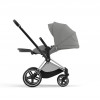 Коляска 3 в 1 Cybex Priam IV шасси Rose Gold + Автокресло Cybex Cloud Z2 i-Size, Soho Grey (Серый)