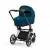 Коляска 3 в 1 Cybex Priam IV шасси Matt Black + Автокресло Cybex Cloud Z2 i-Size, Mountain Blue (Синий)