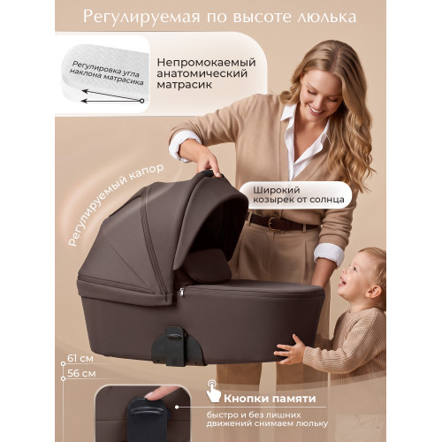 Коляска 2в1 SBL Dolce Chocolate Brown