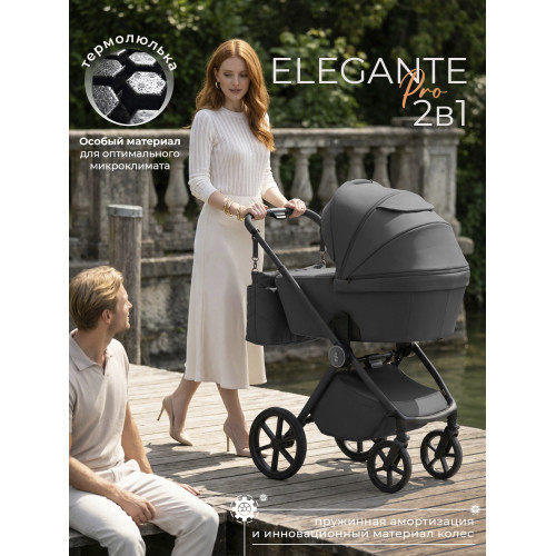 Коляска 2в1 SBL Elegante Pro Dark Grey