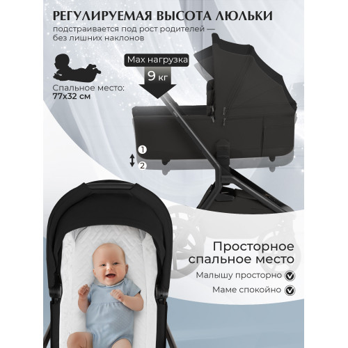Коляска 2в1 SBL Orso Black