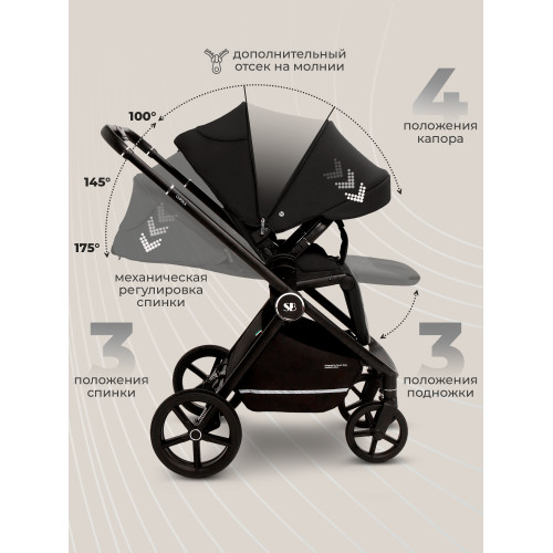 Коляска 2в1 Sweet Baby Cupola Moon Black