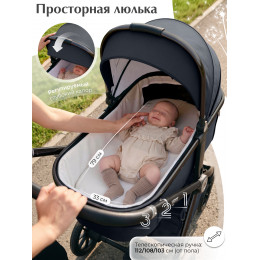 Коляска 3в1 Sweet Baby Verde Blue (Black Glossy)