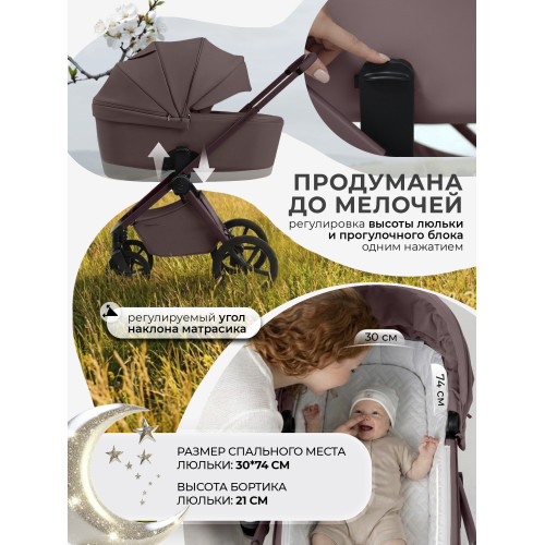Коляска 2в1 SBL Elegante Pro Mokka