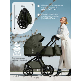 Коляска 2в1 SBL Orso Dark Green
